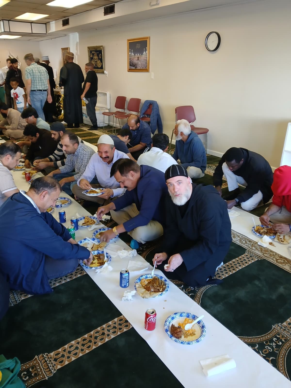 Community iftar meal at Masjid Aisha